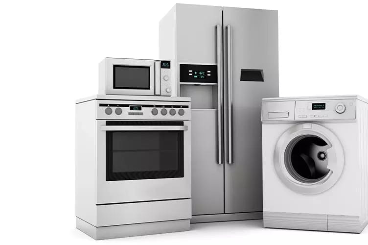 Various household appliances.