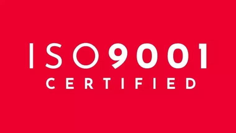 ISO9001 certified graphic.