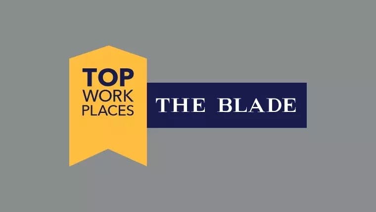 Toledo Blade Top Workplace award graphic.